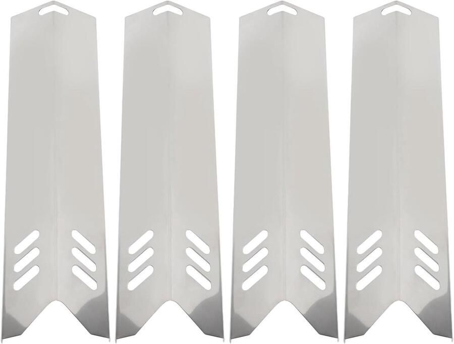 Verwarmingsplaten Set Grill Onderdelen BBQ Onderhoud Gelijkmatige Warmte 4 stuks 38 cm Zilver