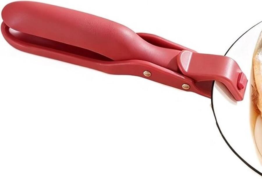 Verwarmingstang Komhouder Warme gerechten pakken Veiligheidsclip Ergonomisch ontwerp Rood