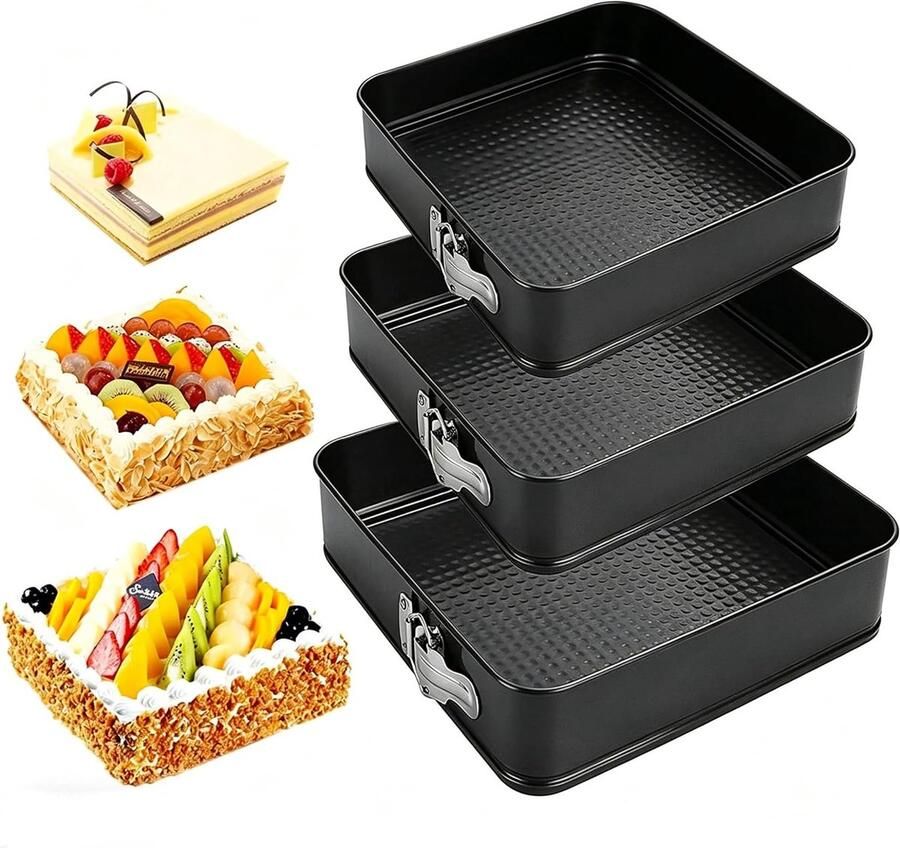 Verwijderbare bodem taartvorm voor cheesecake pizza en brood Lekvrij anti-aanbak en vaatwasserbestendig (18 20 22 cm) - Foto 1