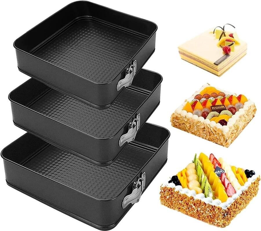 Verwijderbare Springvorm met Antiaanbaklaag en Lekvrije Bodem voor Taarten Pizza en Brood Multifunctionele Bakgereedschappen voor de Keuken (18 20 22)