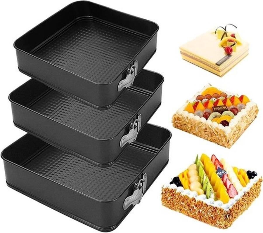 Verwijderbare Springvorm met Antiaanbaklaag en Lekvrije Bodem voor Taarten Pizza en Brood Multifunctionele Bakgereedschappen voor de Keuken (18 20 22)