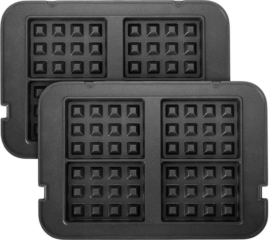 Verwisselbare Wafelplaten voor Contact- en Tafelgrill Maakt 4 Belgische Wafels - Foto 1