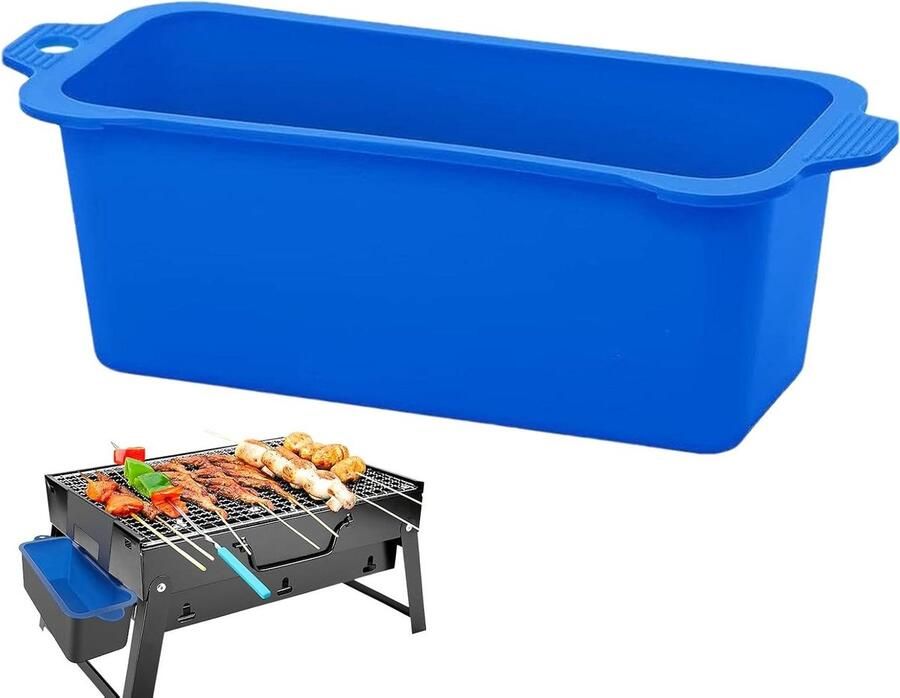 Vet Opvangbak Lekbak Grill Barbecue Schoonhouden Hittebestendig Herbruikbaar 21.5 x 9 cm Grijs