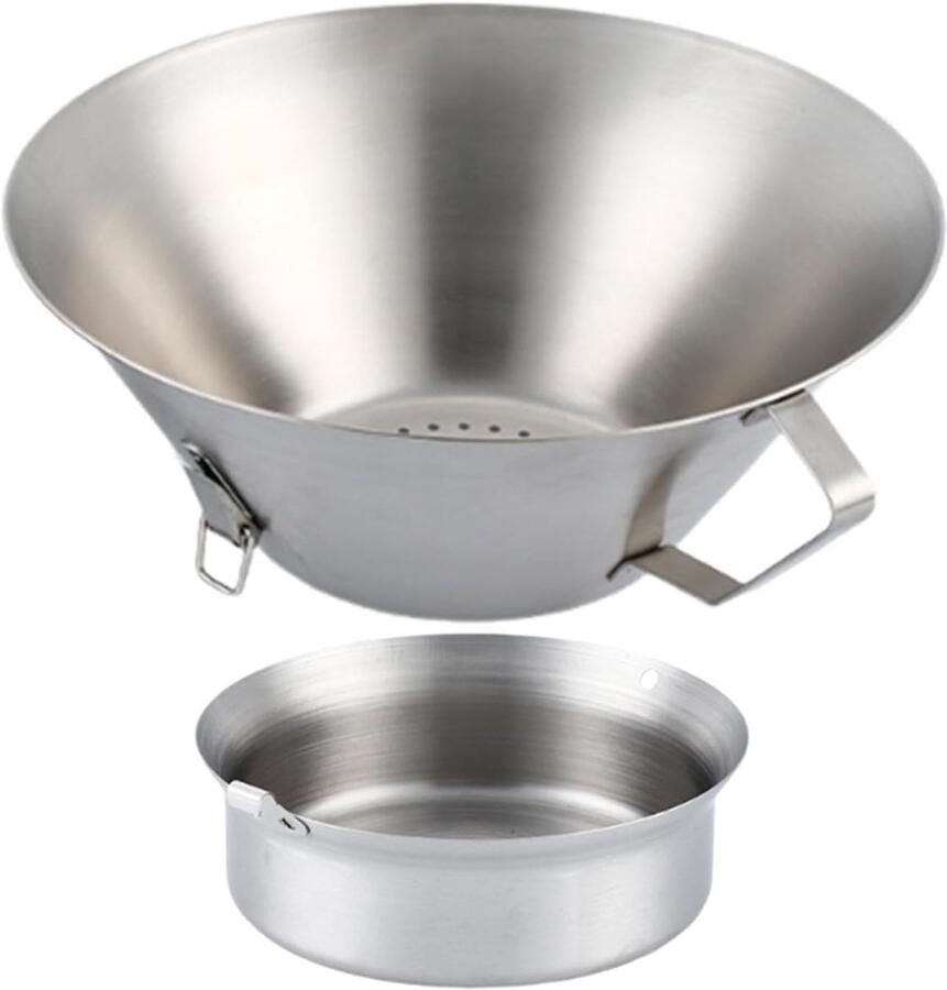 Vetfilter Keuken Olie Bak Frituren en Koken Roestvrij Staal 32 x 28 x 15.5 cm Zilver