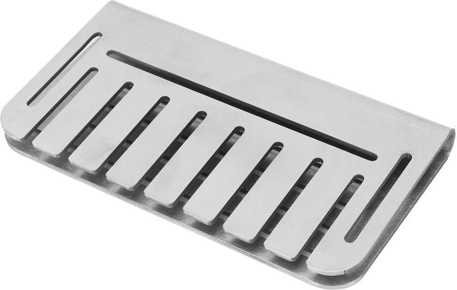 Vetopvangbak Grillpan Vetblokkering Roestvrij Staal Voorkomt Voedselverlies Dubbelzijdig Ontwerp 115 cm breed 65 cm hoog Zilver