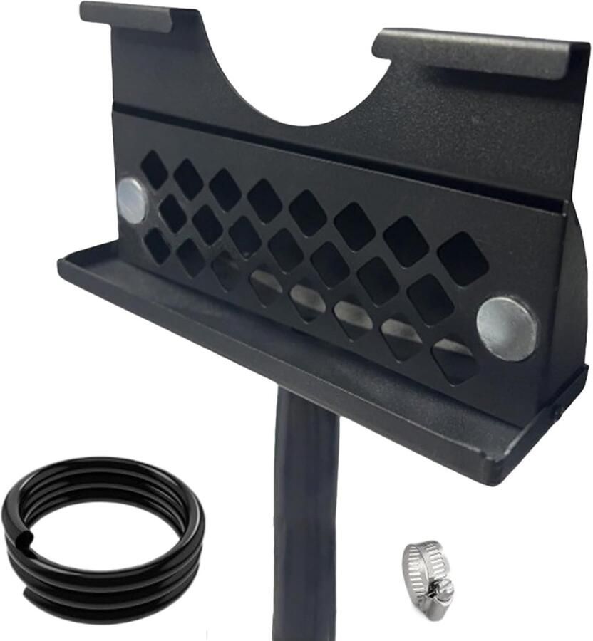 Vetopvanger Grillplaat Vetafvoer Trechter Barbecue Schoonhouden Niet-storend Ontwerp 20 x 17.5 x 5 cm Zwart