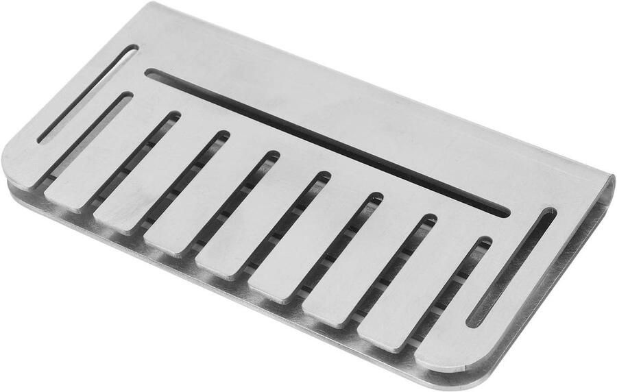 Vetpoort Vanger Grill Accessoire Schoon Grillen Dubbelzijdig Ontwerp 14x8x3 cm Zilver