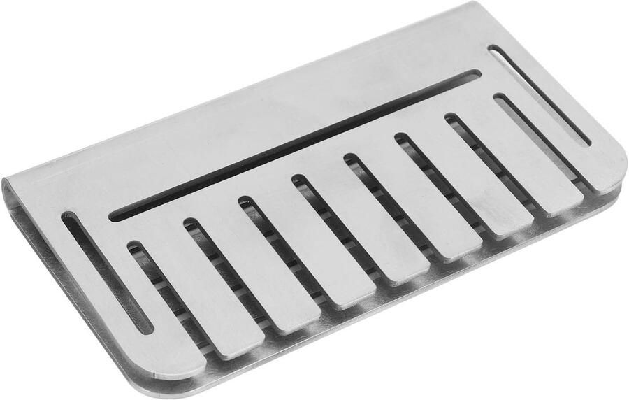 Vetpoortblokkering Grill Vetvanger Accessoire Schoon Grillen Dubbelzijdig Ontwerp 14x8x3 cm Zilverkleurig