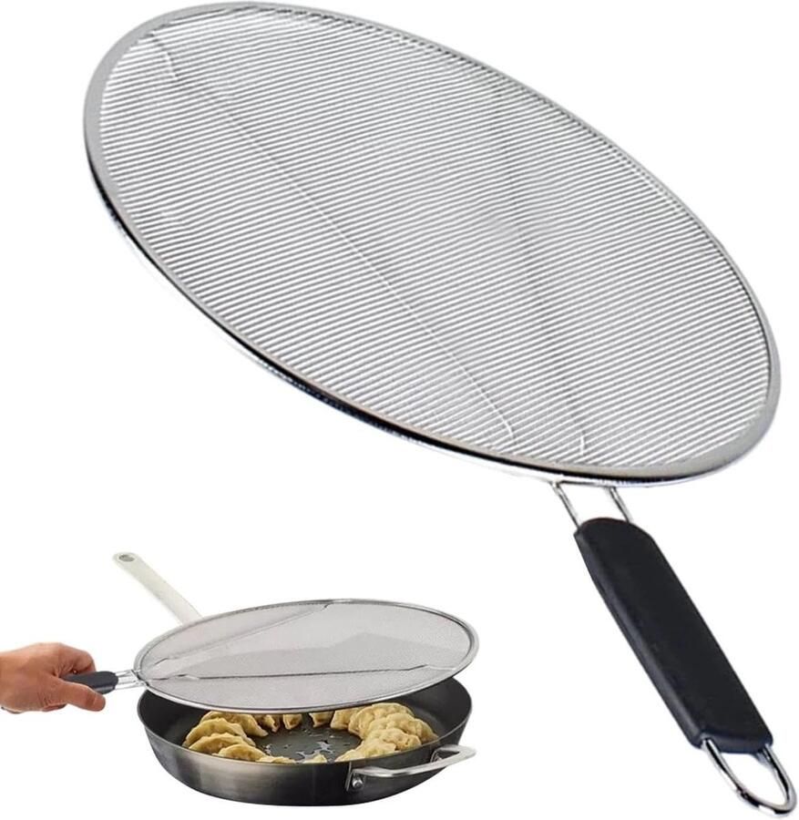 Vetspat Scherm Keuken Beschermer Schoon Koken Roestvrij Staal 44 x 29 cm Zilver