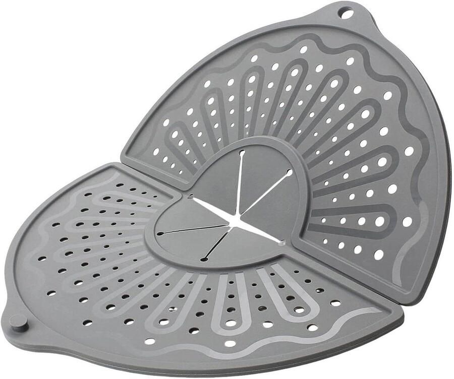Vetspatbescherming Spatdeksel Pan Schoon Koken 3D Gebogen Ontwerp 35 x 35 cm Grijs