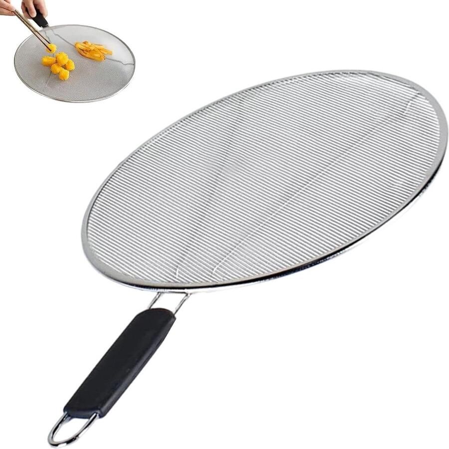 Vetspatbescherming Spatscherm Koken Schoon Koken Fijnmazig Gaas 44 x 29 cm Zilver