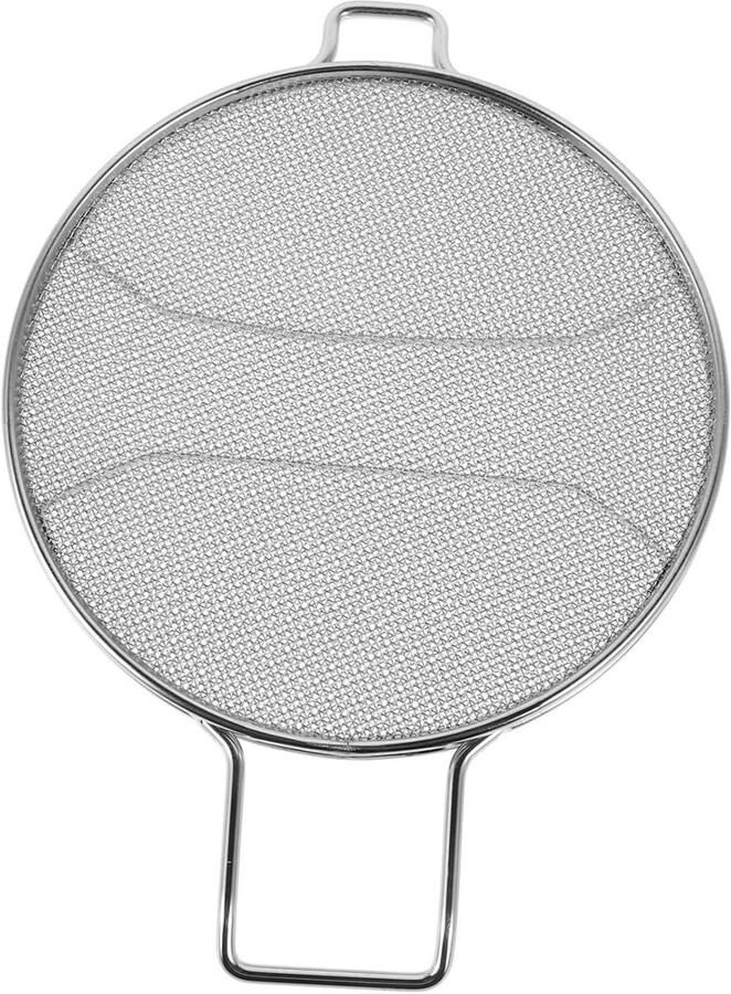 Vetspatscherm Koekenpan deksel Schoon koken Dubbellaags ontwerp 21.5 x 15.5 cm Zilver
