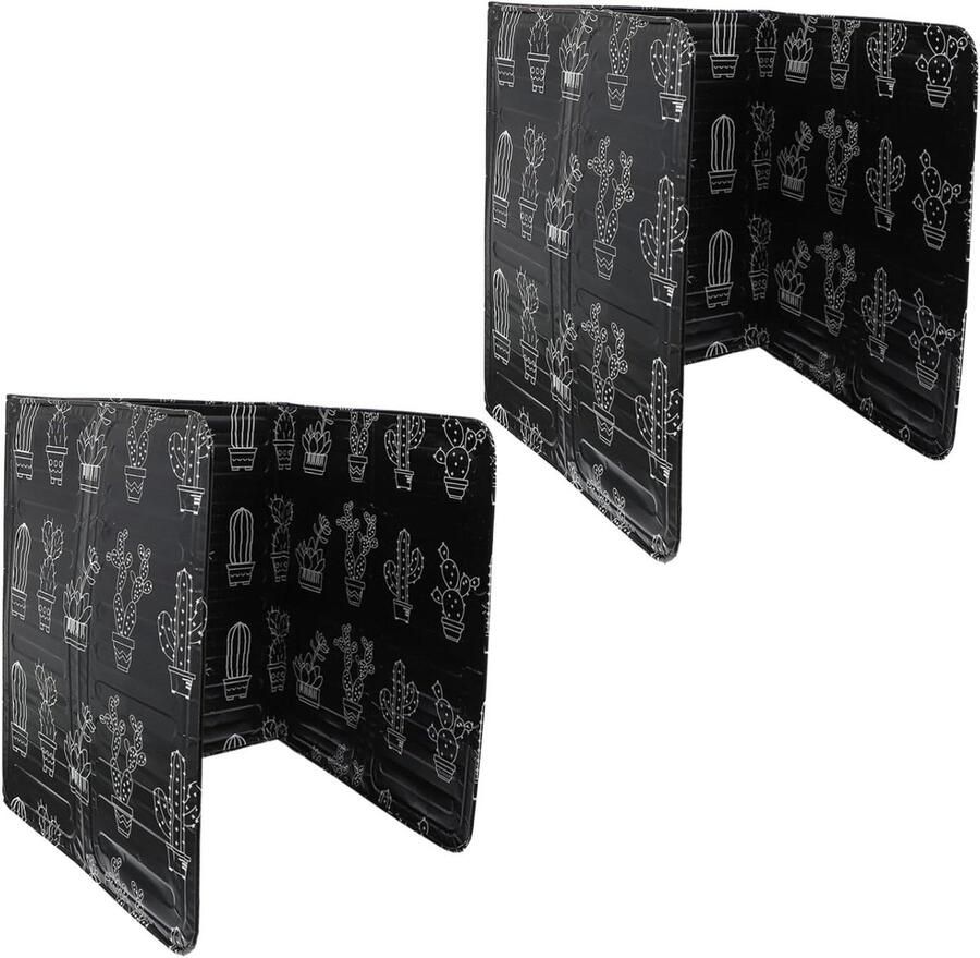 Vetspatscherm Kookplaat Olieplaat Spatscherm Keuken Schoonhouden Opvouwbaar Aluminium 28x28x32.5 cm Zwart