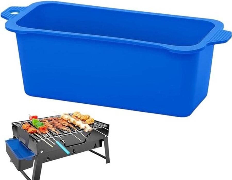 Vetvanger Siliconen Vetbakje Herbruikbaar Barbecue Schoonhouden Hittebestendig Materiaal 129 x 77 cm Zwart