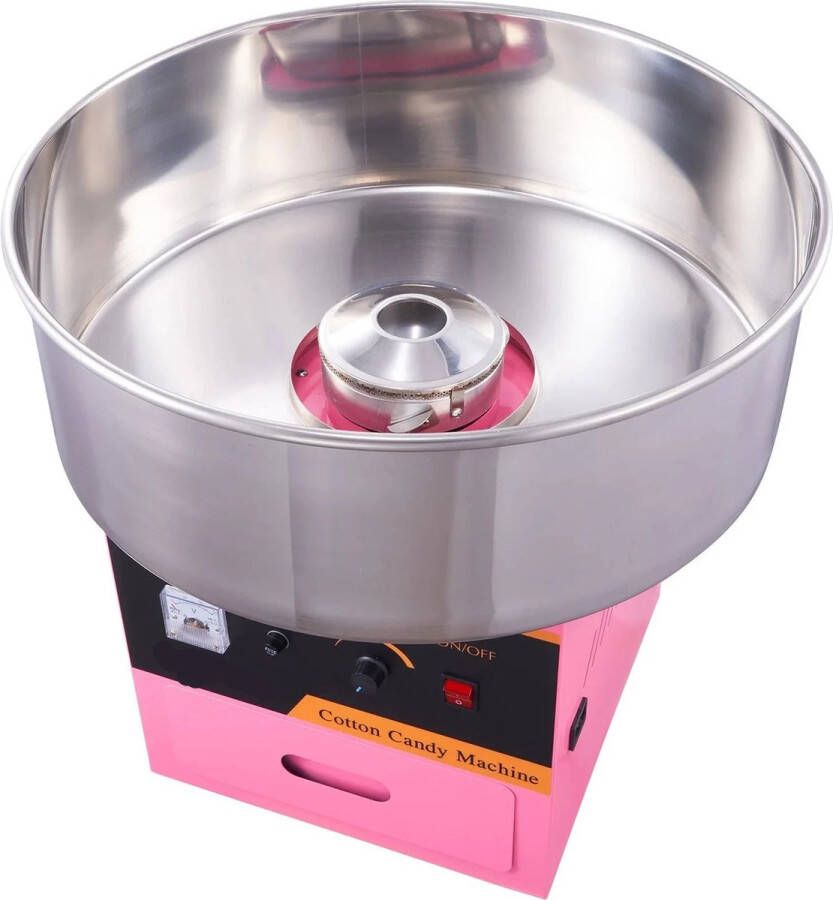 Vevor Suikerspinmachine Mini Suikerspin Commerciële Flossmaker Roestvrijstalen kom suikerschep en lade voor verjaardagsfeestjes 500w 110V Roze