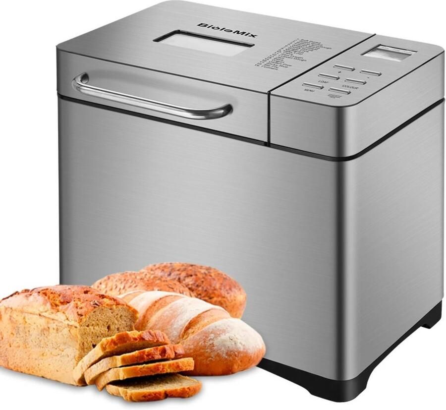 VIEMAE Broodbakmachine Automatische broodbakmachine Professioneel 19 programma's Tot 1kg RVS Met fruitnotendispenser