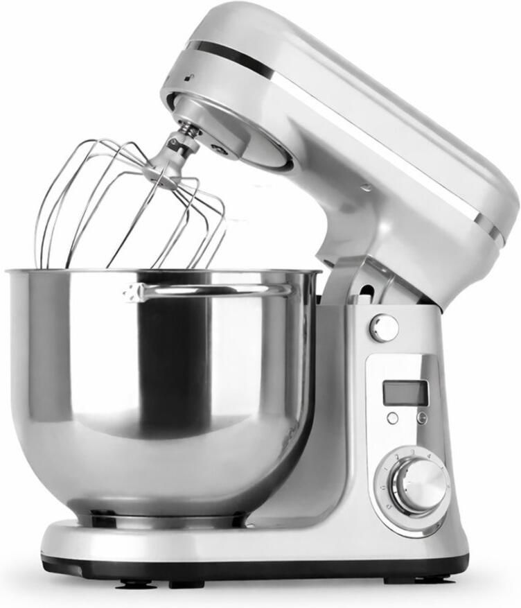 VIEMAE Deegmachine Kneedmachine Elektrische Deegmixer Keukenmachine RVS 6L 6 Versnellingen Stille Motor Zilver