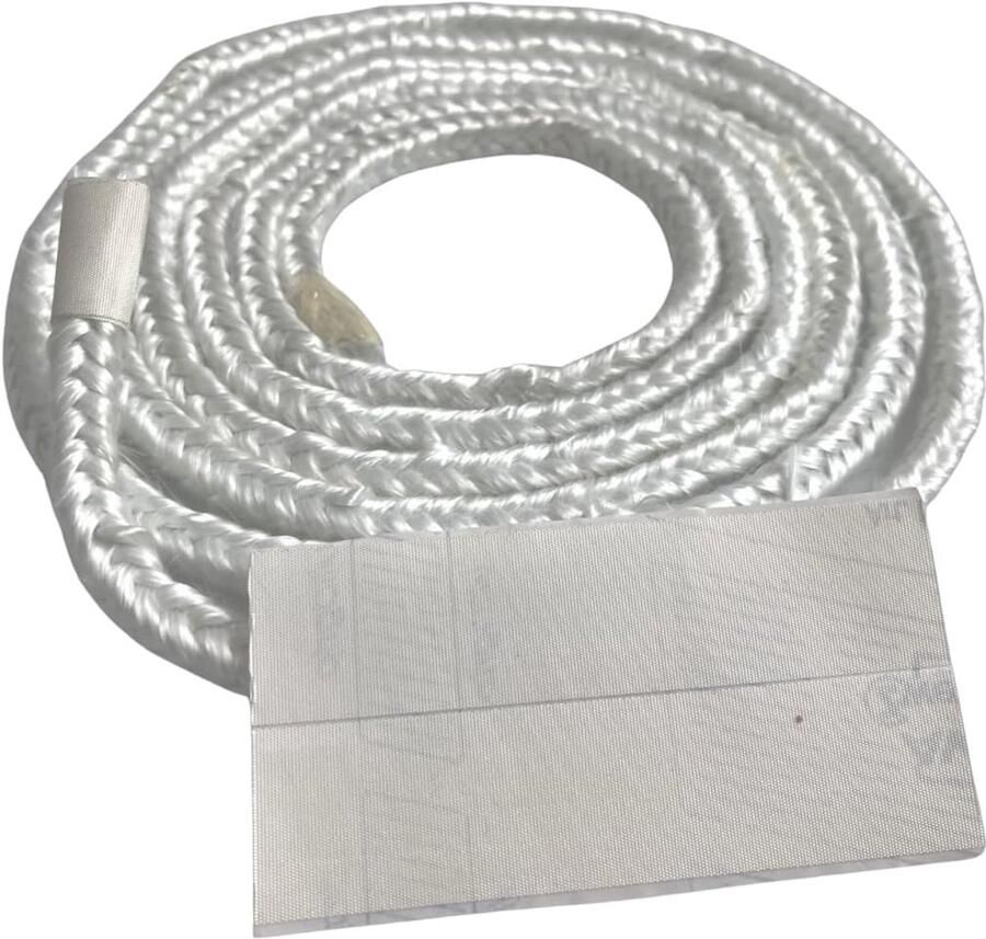 Vierkant Glasvezel Afdichtsnoer 10x10mm 3 Meter Hoge Temperatuur Oven & Kachel Afdichting tot 550°C