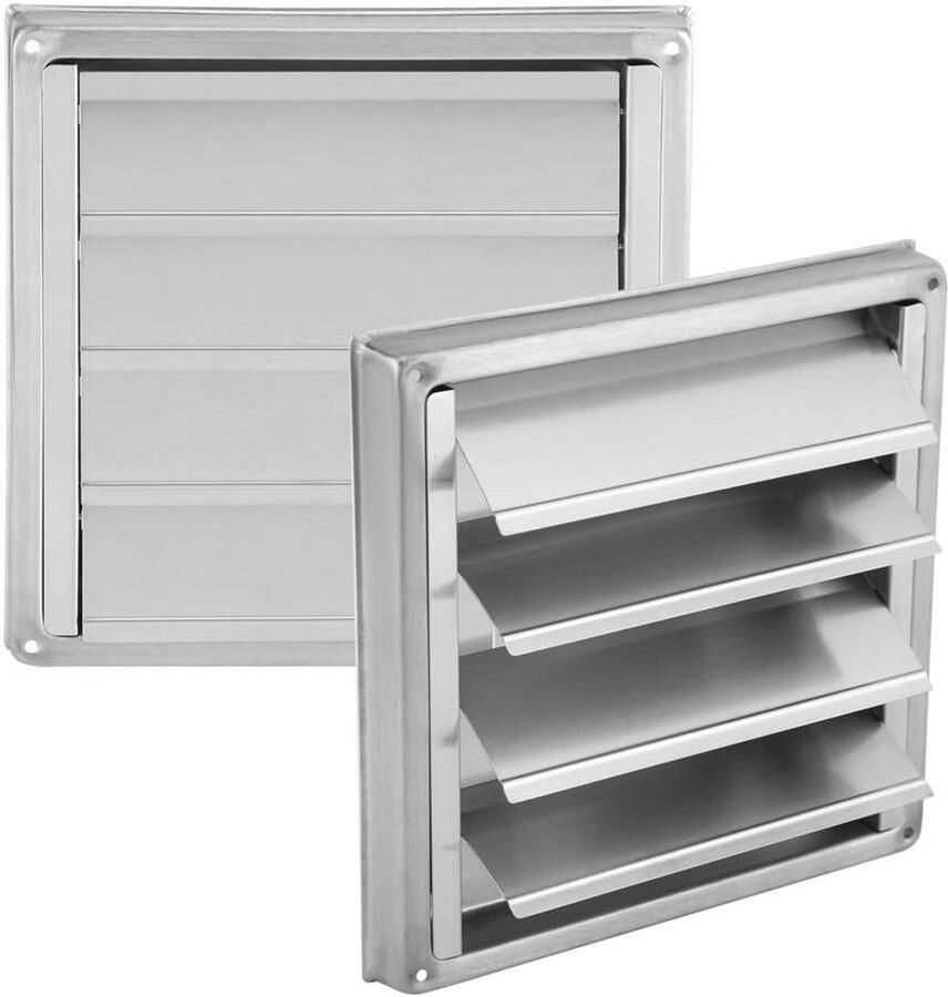 Vierkant RVS Ventilatie Rooster voor Wasmachine Afzuigkap en Afvoer Zilver
