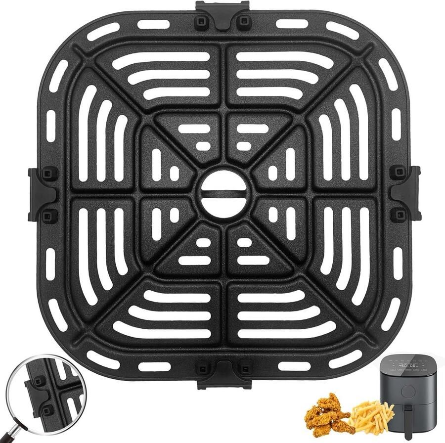 Vierkante Airfryer Grillpan Accessoire 8 26 inch met Antiaanbaklaag en Krashoesjes