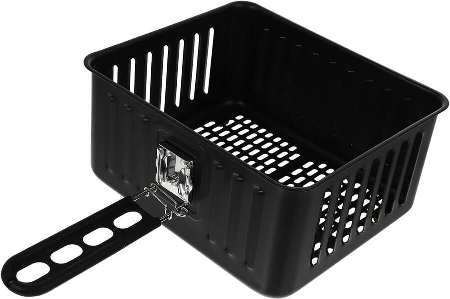 Vierkante Airfryer Mand Keukenmand Frituren Maaltijden Bereiden Ergonomisch Handvat 38 x 23 x 11 cm Zwart