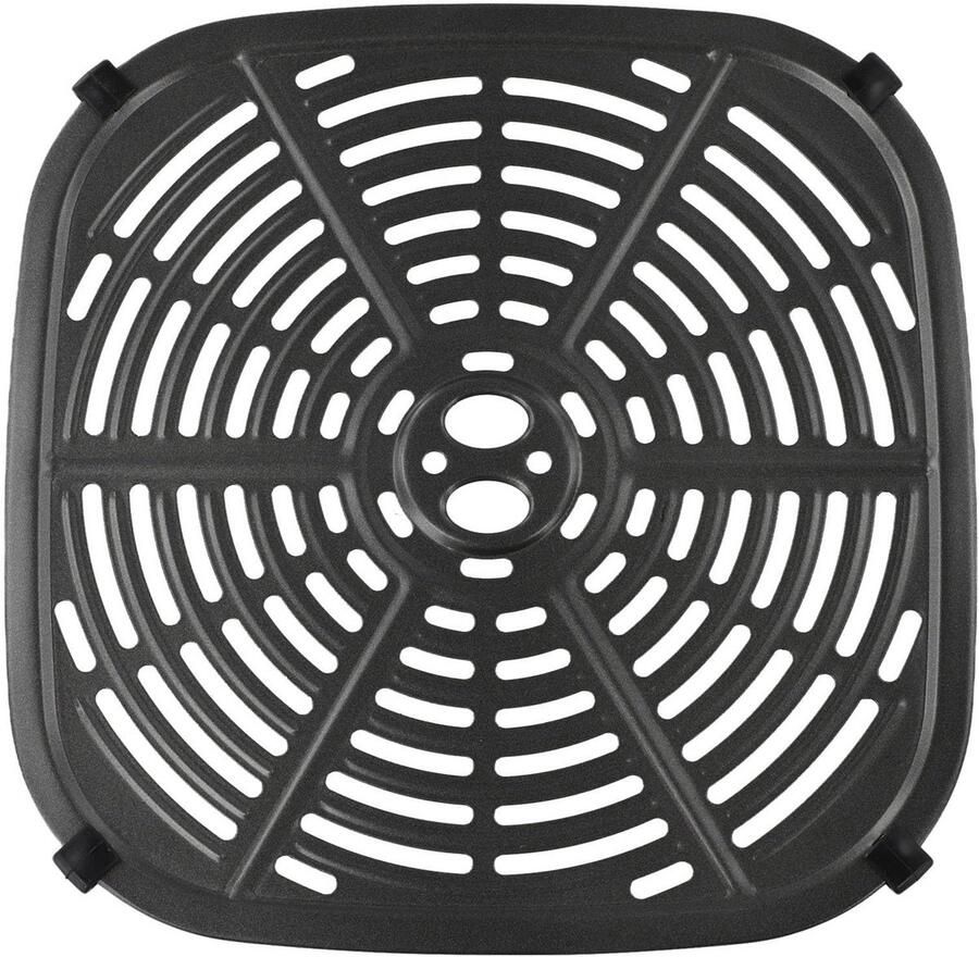 Vierkante Airfryer Mand Vervanging Lade met Antiaanbaklaag Ideaal voor Oven en Keukenapparatuuraccessoires (22.5x22.5 cm Zwart)