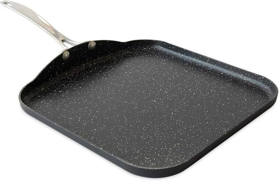 Vierkante Bakplaat Aluminium Koken en Bakken Gelijkmatige Warmteverdeling 28 x 50 cm Zwart
