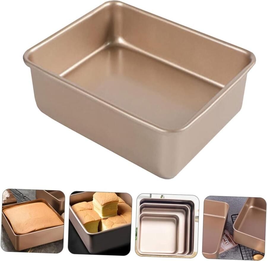 Vierkante Bakplaat Antiaanbak Vorm Brood Taart Bakken Gelijkmatige Verwarming 23.5 x 23.5 x 8 cm