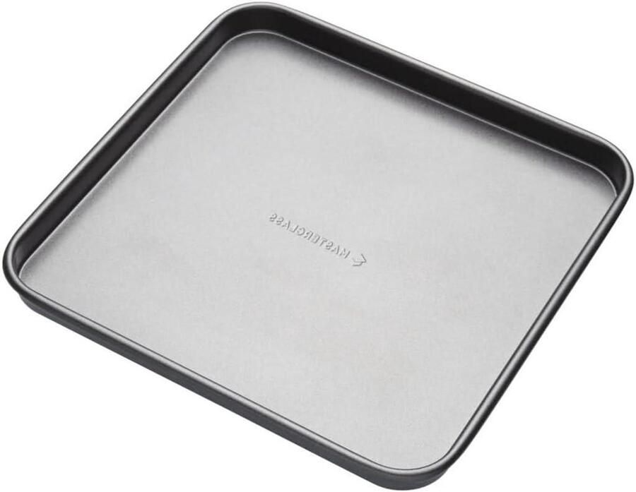 Vierkante Bakplaat Bakvorm Ovenlade Bakken en Grillen PFOA-vrije Antiaanbaklaag 26 x 26 cm Grijs