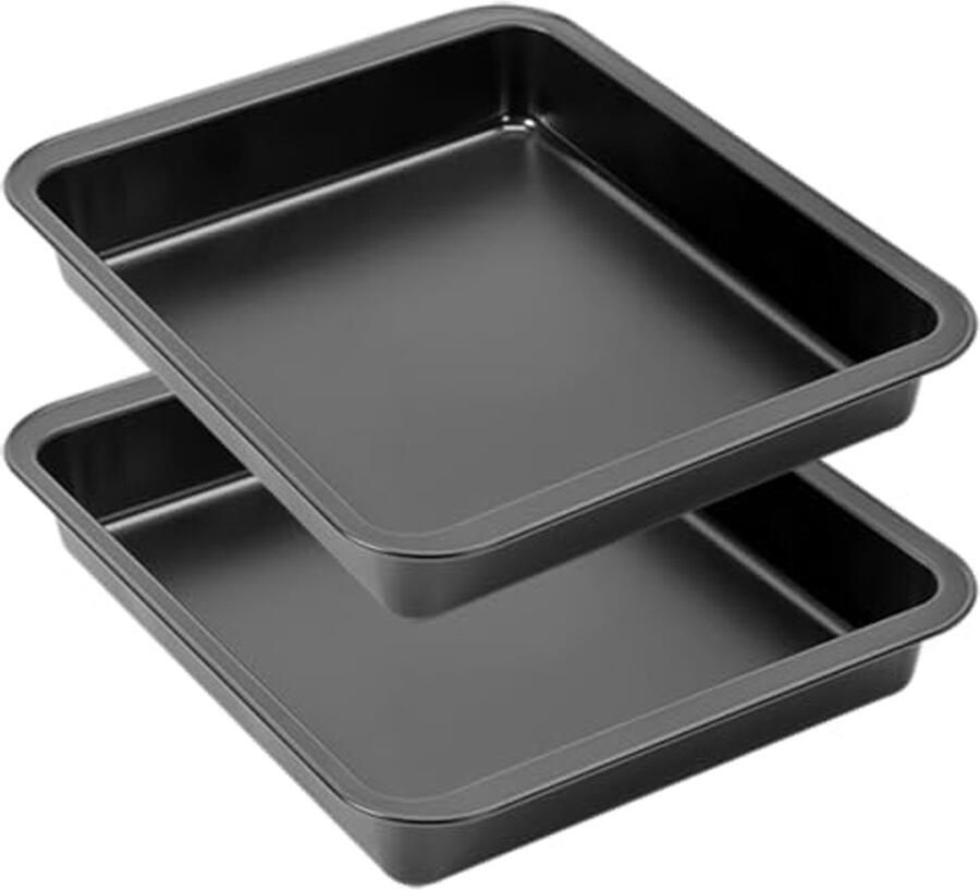 Vierkante Bakplaat met Anti-aanbak Coating 22 x 23 5 cm Set van 2