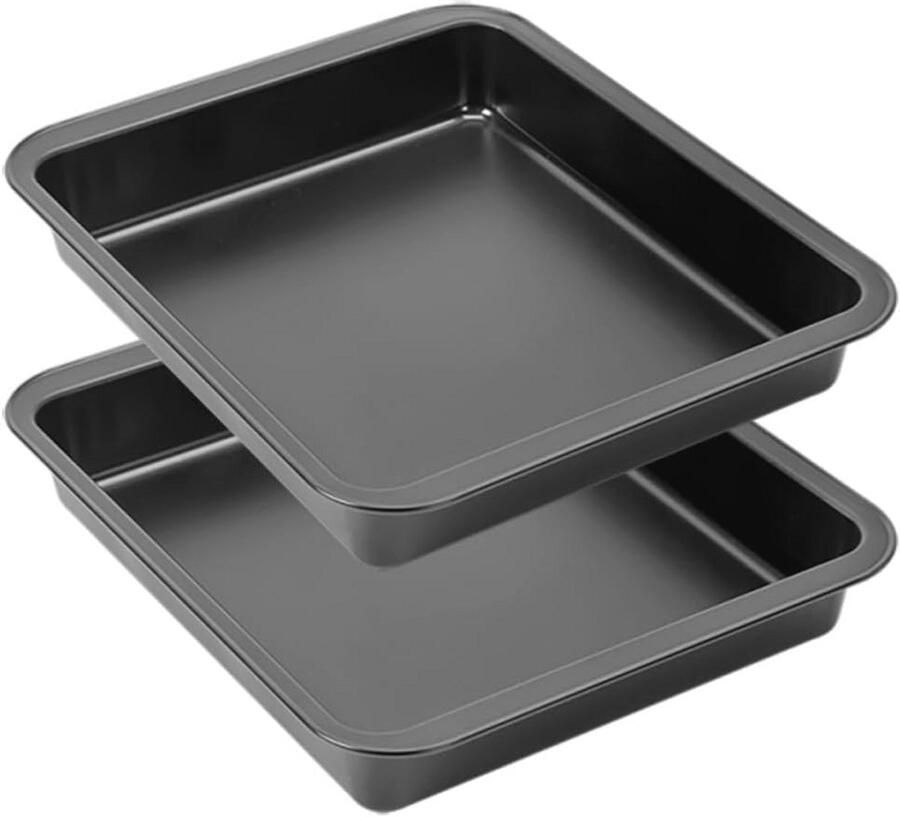 Vierkante Bakplaat met Anti-aanbak Coating 22 x 23 5 cm Set van 2