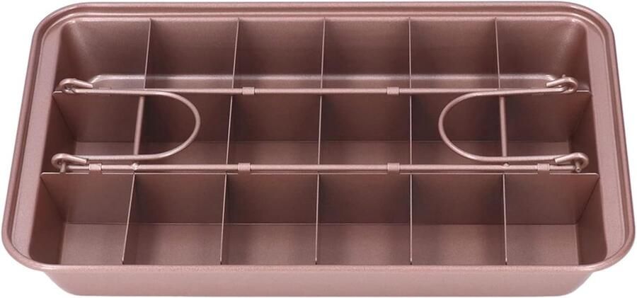 Vierkante bakplaat met scheidingswanden van koolstofstaal anti-aanbaklaag voor perfect gebakken brownies en taarten ideaal bakgerei voor de keuken