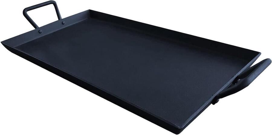 Vierkante Bakplaat Pan Grillplaat Koekenpan Koken en Grillen Omkeerbare Grillzijde 50 cm Zwart
