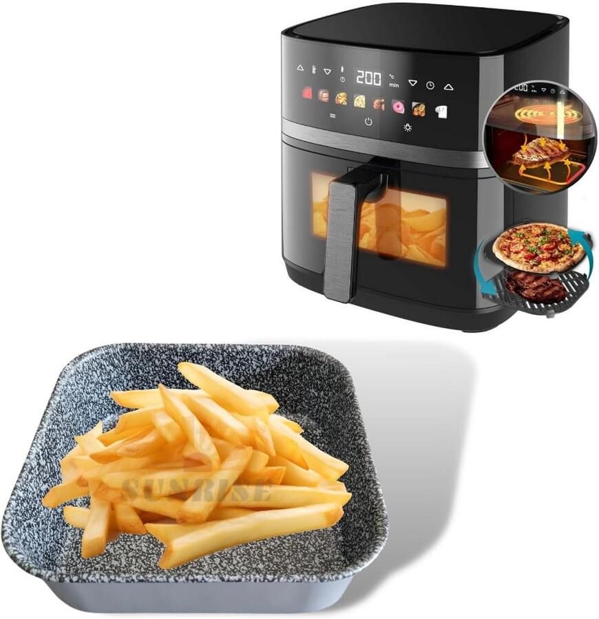 Vierkante Bakplaat voor Airfryer 20x20 cm met Antiaanbaklaag