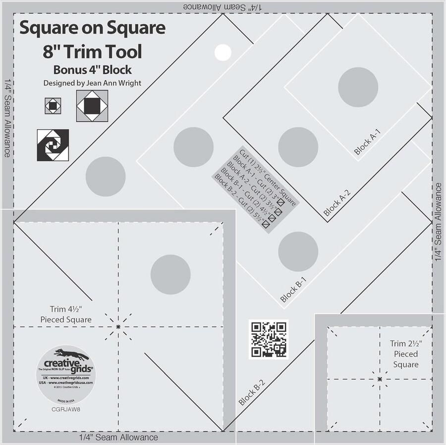Vierkante Blokken Snijmal Precisie Liniaal voor Quilten en Patchwork