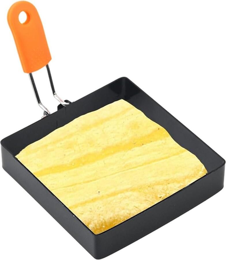 Vierkante eierring Omelet mal Ontbijtring Ontbijt maken Onderscheidend vierkant ontwerp 10 cm Zilver