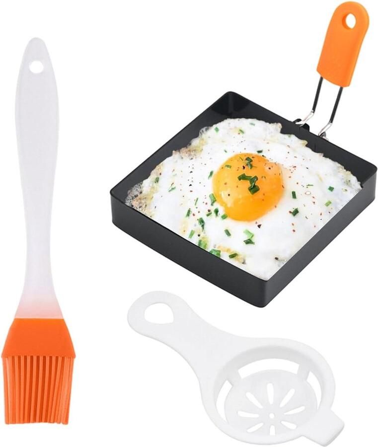 Vierkante Eiervorm Omelet Maker Ontbijt Bereiden Anti-aanbak Kookgerei 10 cm Meerkleurig