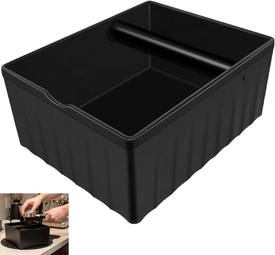 Vierkante Espresso Knock Box met Schokabsorberende Knock Bar en Rubber Onderkant Duurzaam Barista Accessoire voor Koffiezetters en Sieve Carriers Ideaal voor Koffieliefhebbers