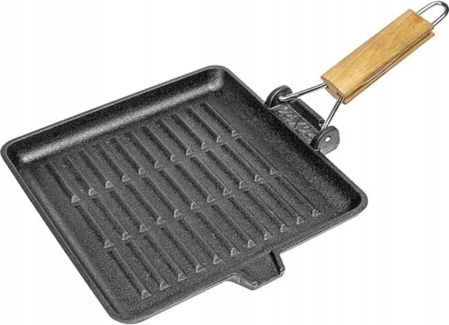 Vierkante Gietijzeren Grillpan voor Perfecte Grillgerechten