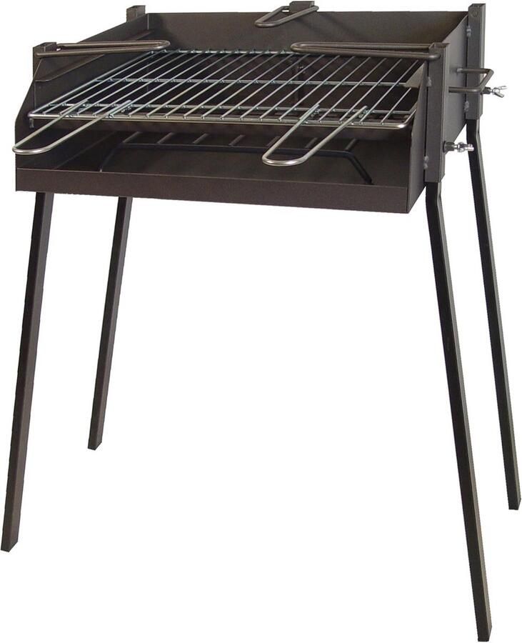 Vierkante Grill Paella Grill Buiten Koken Stabiele Constructie 50 x 40 x 75 cm Zwart