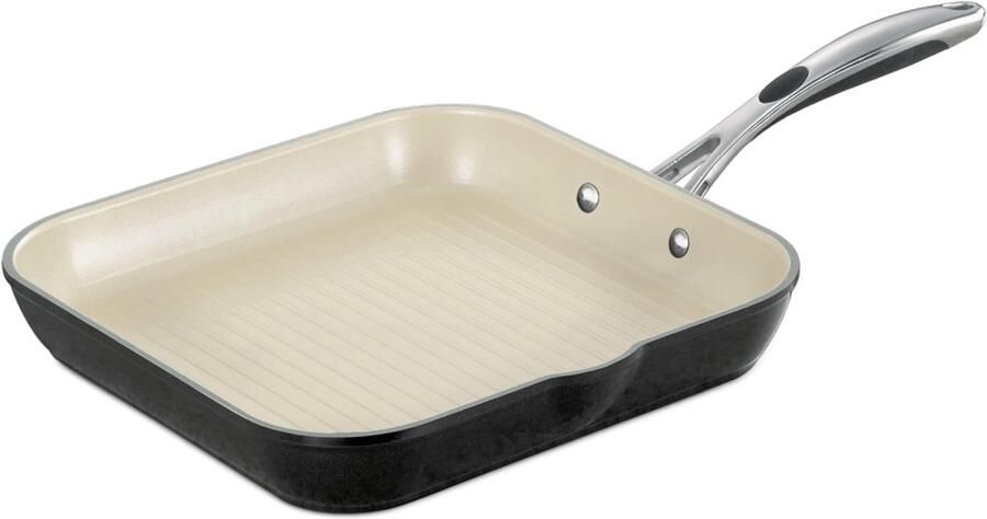 Vierkante Grill Pan Koekenpan Gezond Koken Keramische Coating 28 cm Zwart