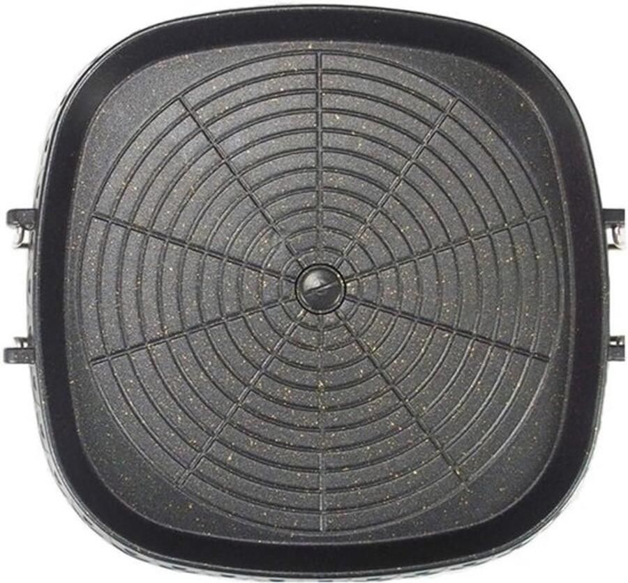 Vierkante Grillpan Barbecue op de kookplaat Binnen en buiten koken Rookarm kantelontwerp 36 Centimeter Diameter Zwart