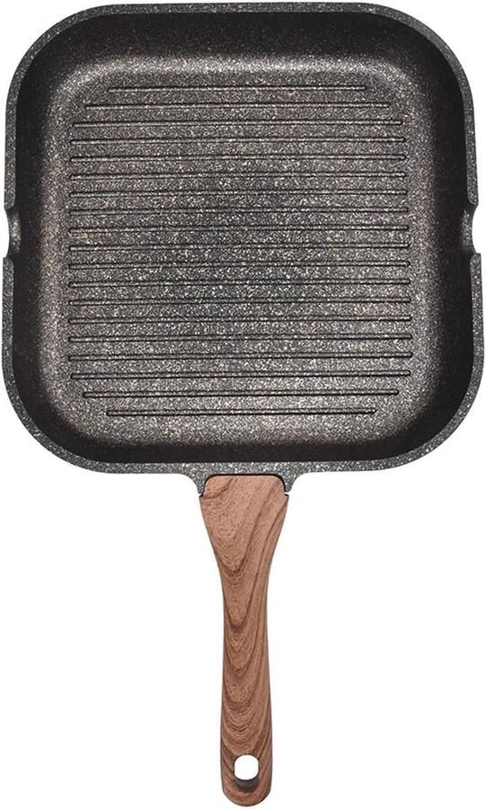 Grillpan voor kookplaten Aluminium inductie vierkante koekenpan Steak braadplaat Keuken Home Fornuis voor Bacon Ui (24 cm)