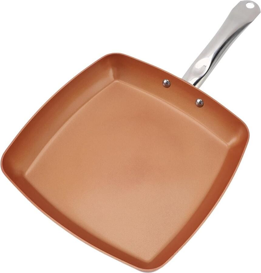 Vierkante Grillpan Koekenpan Bakplaat Vlees Grillen Bakken Antiaanbaklaag 24 Cm Diameter