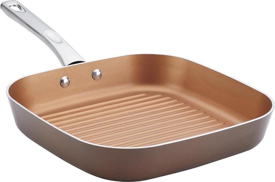 Vierkante Grillpan Koekenpan Emaille Buiten Koken Gietijzeren Kern 476 cm Bruin