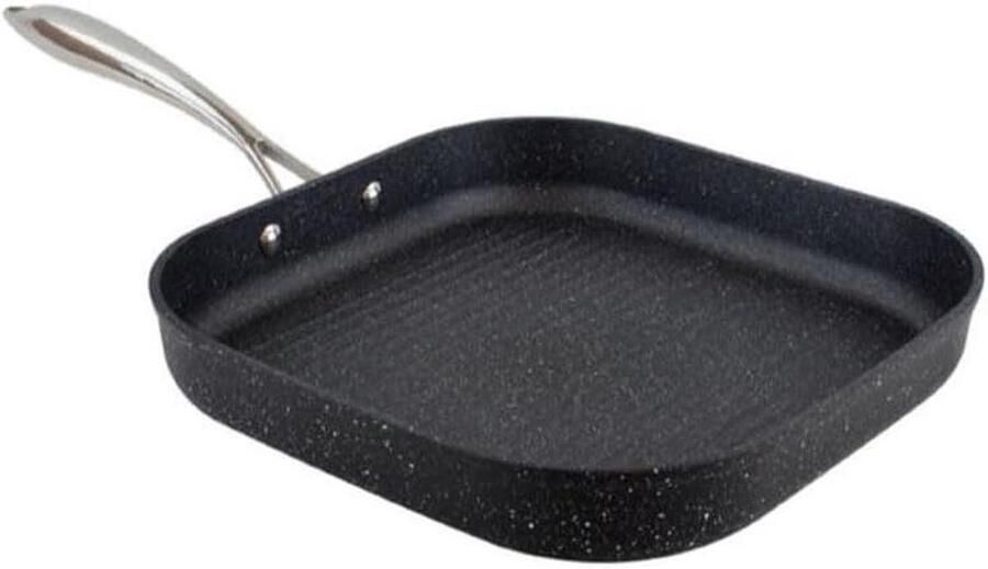 Vierkante Grillpan Koekenpan Lekker Koken Verbeterde Anti-aanbaklaag 28 cm Zwart