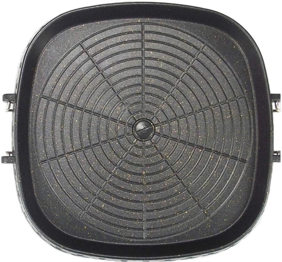 Vierkante Grillpan Kookplaat Barbecue Binnen Buiten Koken Rookloos Kantelontwerp 36 Centimeter Diameter Zwart