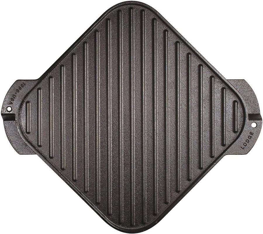 Vierkante Grillplaat van Gietijzer 25 4 cm Omkeerbare Grill voor Perfecte BBQ