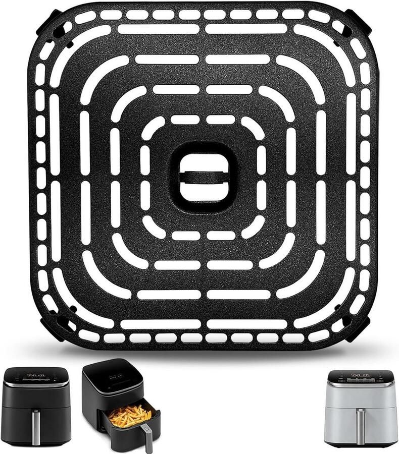 Vierkante Grillplaat voor Airfryer Non-Stick Accessoire met Bumpervoetjes Vaatwasserbestendig - Foto 1