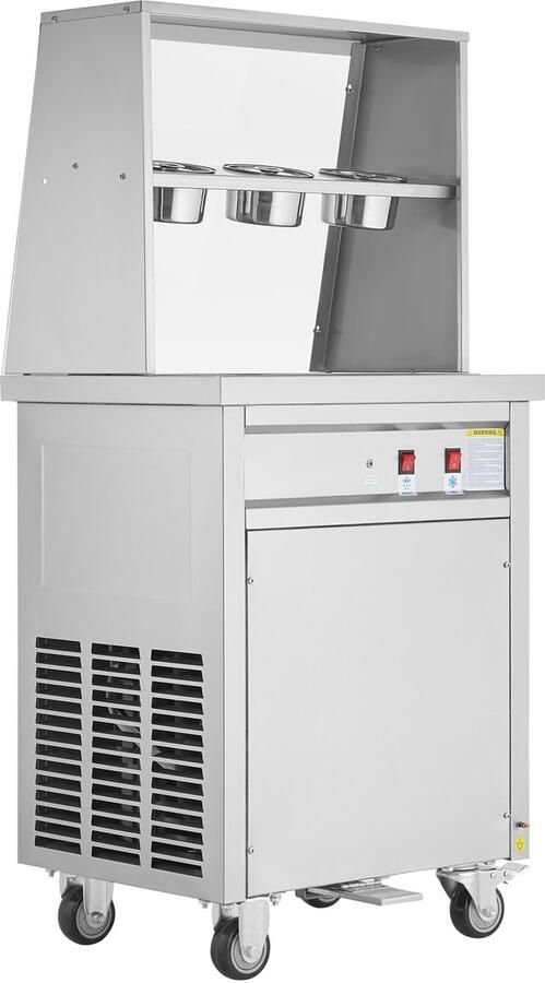 Vierkante ijsrollermachine 14 x 14 pan roestvrij staal met compressor en schrapers